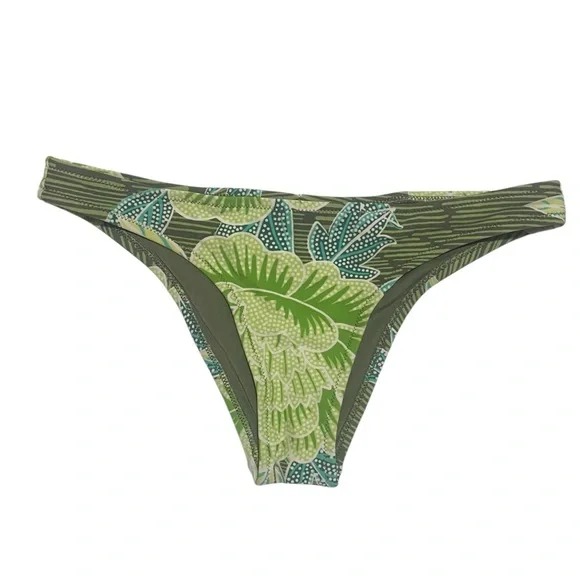 Aerie Green Floral Bikini Set top size is M and bikini bottom is size S - Picture 3 of 7